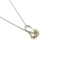 Green Amethyst Solid Droplet Shaped Bale White Gold Pendant