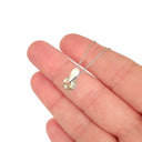 Green Amethyst Solid Droplet Shaped Bale White Gold Pendant