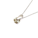 Green Amethyst Solid Droplet Shaped Bale White Gold Pendant
