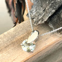 Green Amethyst Solid Droplet Shaped Bale White Gold Pendant