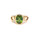 Green Oval Cut Tourmaline Yellow Gold Ring