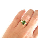 Green Oval Cut Tourmaline Yellow Gold Ring