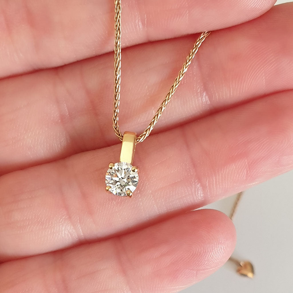 Handcrafted Delicate Diamond Rose Gold Pendant