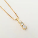 Handcrafted Trilogy White Diamond and Yellow Gold Pendant