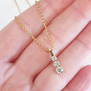 Handcrafted Trilogy White Diamond and Yellow Gold Pendant
