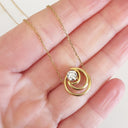 Handcrafted White Diamond Circular Swirl Pendant