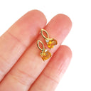   Half Bow Citrine and Diamond Earrings