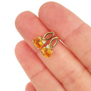   Half Bow Citrine and Diamond Earrings