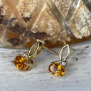 Half Bow Citrine and Diamond Earrings