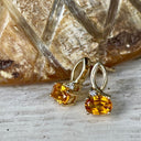Half Bow Citrine and Diamond Earrings