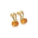   Half Bow Citrine and Diamond Earrings