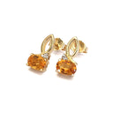   Half Bow Citrine and Diamond Earrings