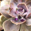 Half Bow Grape Garnet and Diamond Earrings
