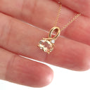 Half Bow Oval Cut Morganite and Diamond Rose Gold Pendant