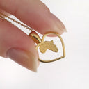 Hammered Matt Africa in a Gold Heart Pendant