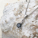 Hand Crafted Black and White Diamond Drop Pendant