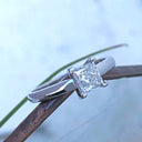 Hand Crafted Princess Cut Solitaire Diamond Ring