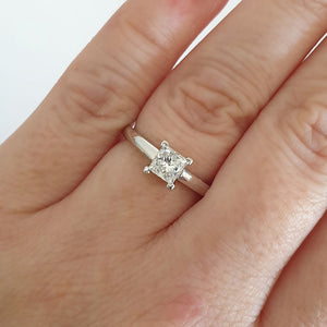 Hand Crafted Princess Cut Solitaire Diamond Ring