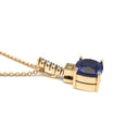 Handcrafted Cushion Cut Tanzanite Yellow Gold Pendant with Diamond Bale Detail