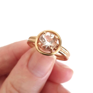 Handcrafted Double Band Rose Gold Morganite Ring