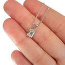 Handcrafted Emerald Cut Diamond Pendant
