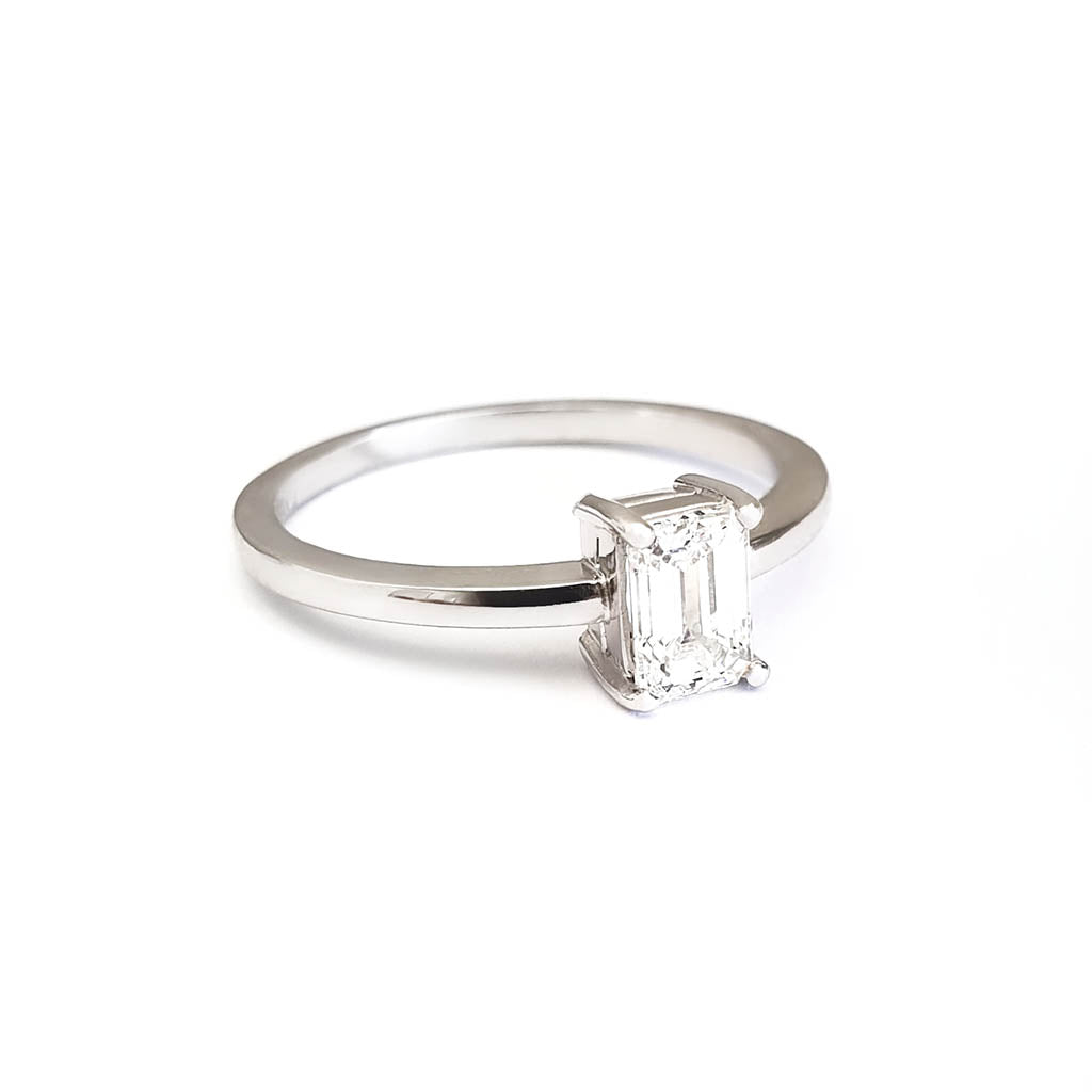 Handcrafted Emerald Cut Diamond Ring