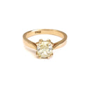 Handcrafted Fancy Light Green-Yellow Diamond Solitaire Ring
