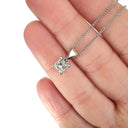 Handcrafted Four Claw Princess Cut Solitaire Diamond Pendant 