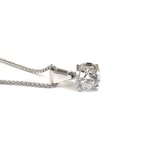 Handcrafted Four Claw Solitaire Round Cut Diamond Pendant