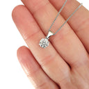Handcrafted Four Claw Solitaire Round Cut Diamond Pendant