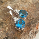 Handcrafted London Blue Topaz and Diamond Earrings