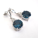 Handcrafted London Blue Topaz and Diamond Earrings
