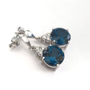 Handcrafted London Blue Topaz and Diamond Earrings