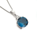 Handcrafted London Blue Topaz and Diamond Pendant