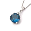 Handcrafted London Blue Topaz and Diamond Pendant