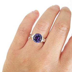 Handcrafted Luxurious Double Open Bezel Set Tanzanite Ring