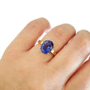 Handcrafted Oval-Cut Tanzanite Solitaire Ring in Yellow Gold