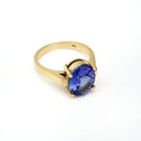 Handcrafted Oval-Cut Tanzanite Solitaire Ring in Yellow Gold