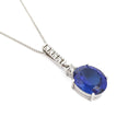 Handcrafted Oval Cut Tanzanite and Diamond Pendant