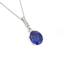 Handcrafted Oval Cut Tanzanite and Diamond Pendant