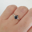 Handcrafted Pear Cut Blue Sapphire with Shoulder Diamond Accent Ring