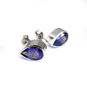 Handcrafted Pear Cut Tube Set Tanzanite Earrings 8