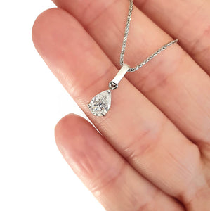 Handcrafted Solitaire Pear Cut Diamond Pendant