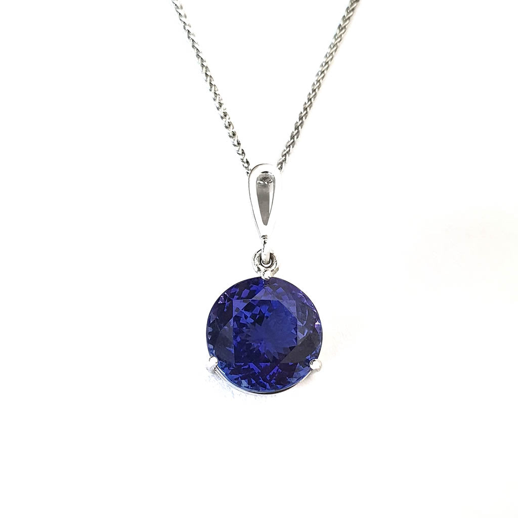 Handcrafted Solitaire Tanzanite Droplet Bale Pendant