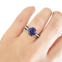 Handcrafted Tanzanite and Diamond Triple Split Shank Ring