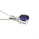 Handcrafted Tanzanite with Trilogy Diamond Accent Pendant
