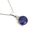Handcrafted Tanzanite with Trilogy Diamond Accent Pendant