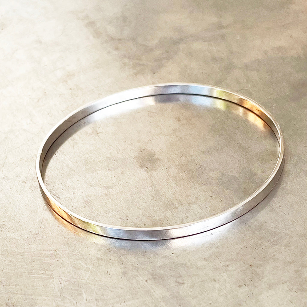 Handcrafted White Gold Bangle
