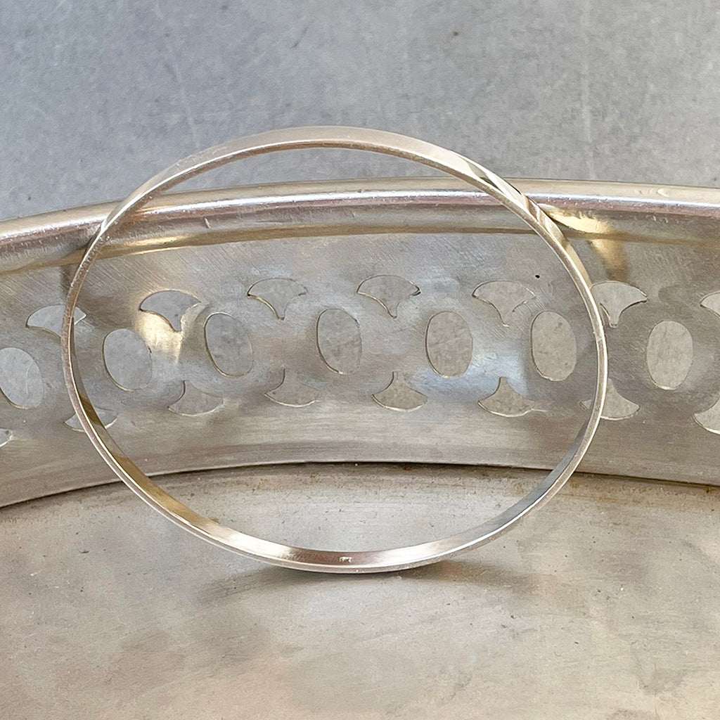 Handcrafted White Gold Bangle