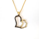  I Love Africa Black Diamond and Gold Pendant
